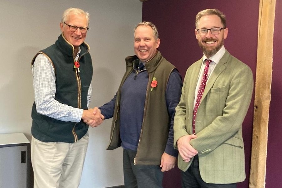 Alister Cutts (centre) with Robert Sutcliffe (left) and Tim Bamford (right)