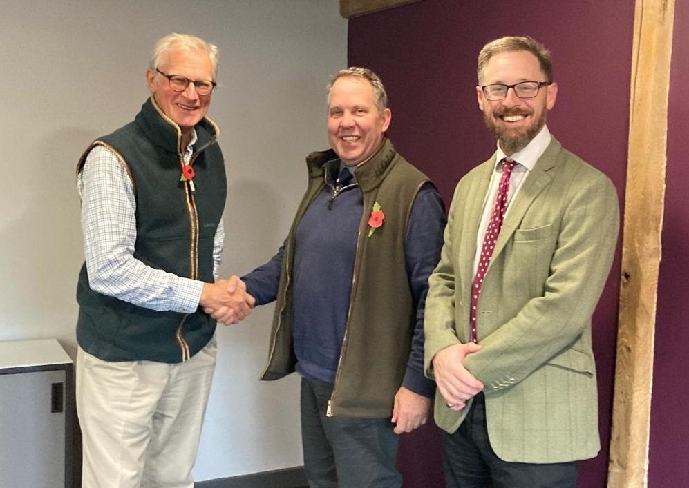 Alister Cutts (centre) with Robert Sutcliffe (left) and Tim Bamford (right)