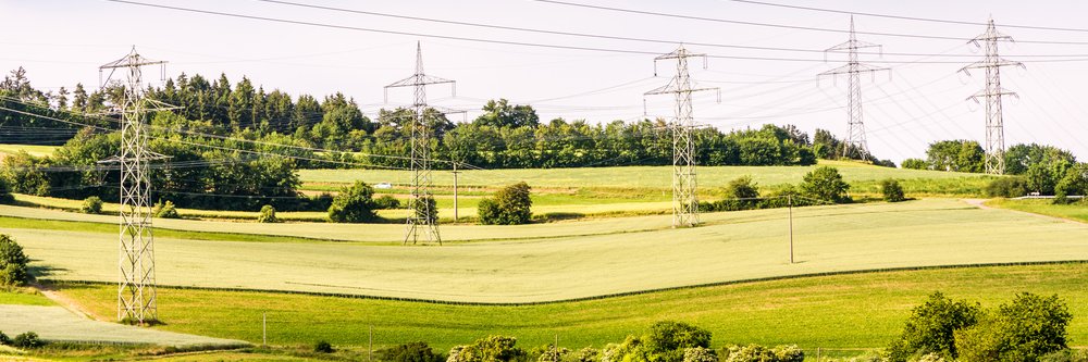 Fields pylons electricity