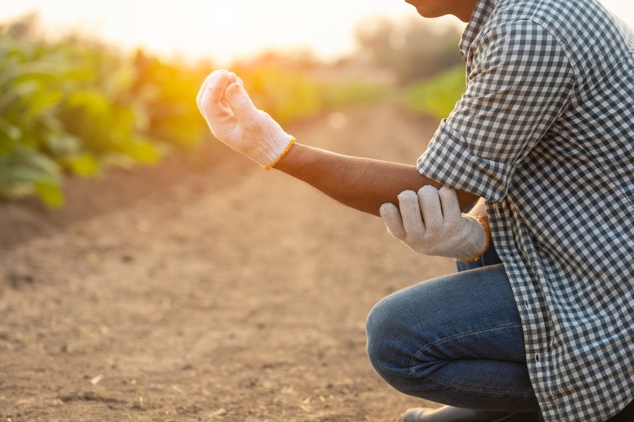 farm crops elbow injury